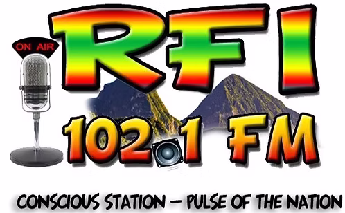 RFI 102.1 FM station logo