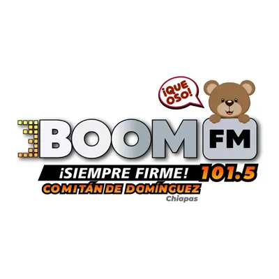 BOOM FM 101.5 (Comitán) - 101.5 FM - XHPCOM-FM - Boom FM - Comitán, Chiapas station logo
